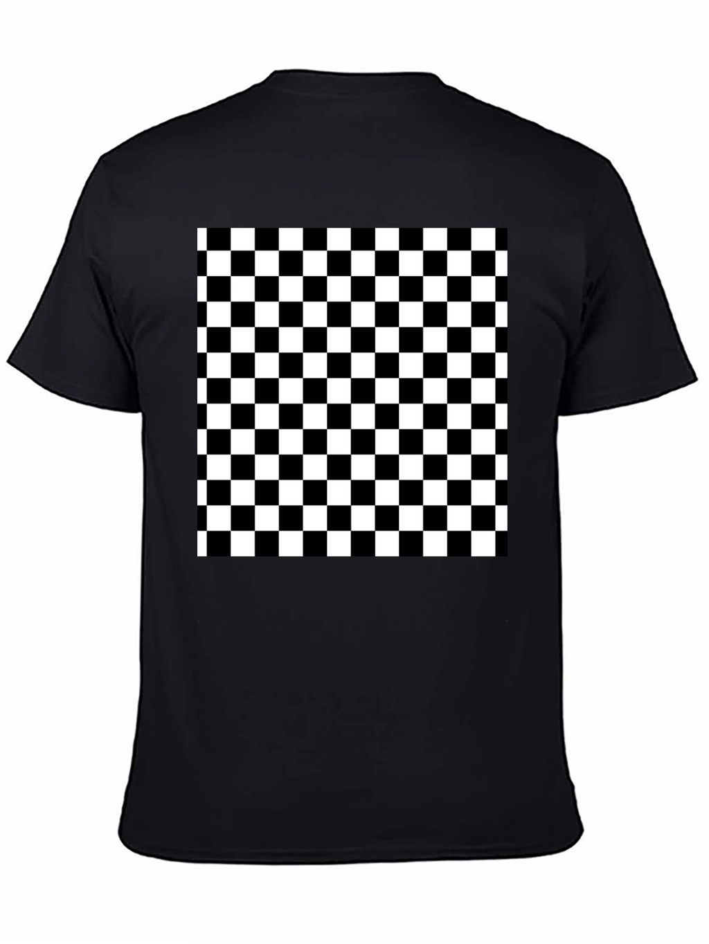 Checkered T-Shirt - Black and White Pattern