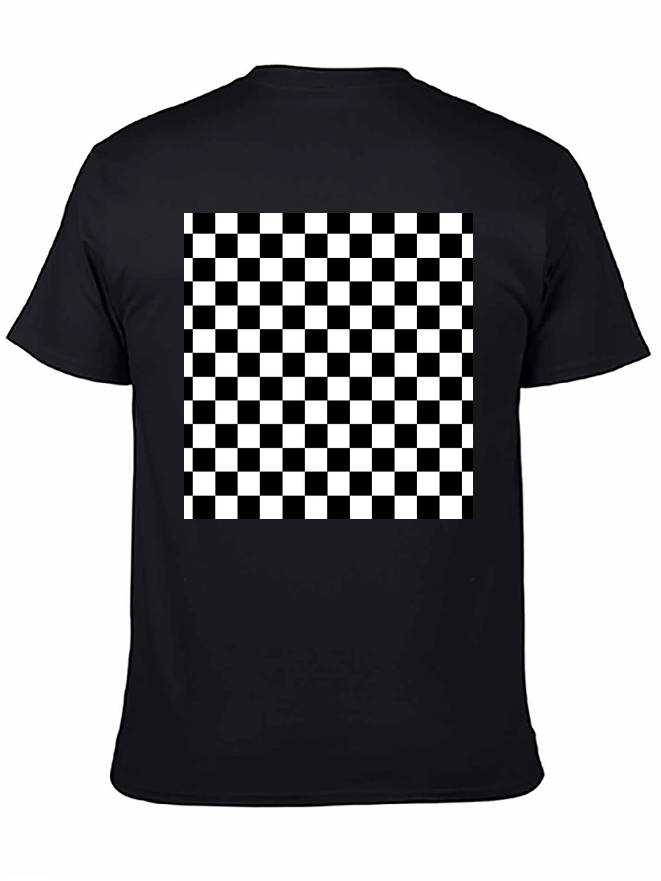 Checkered T-Shirt - Black and White Pattern