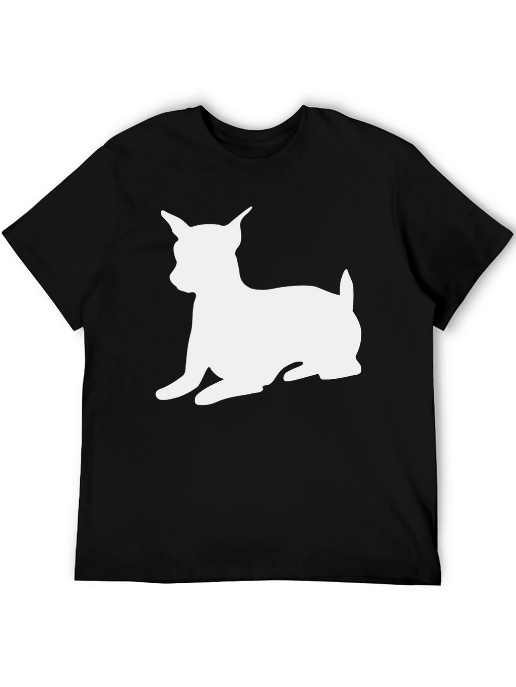 Dog Silhouette Graphic T-Shirt - Black