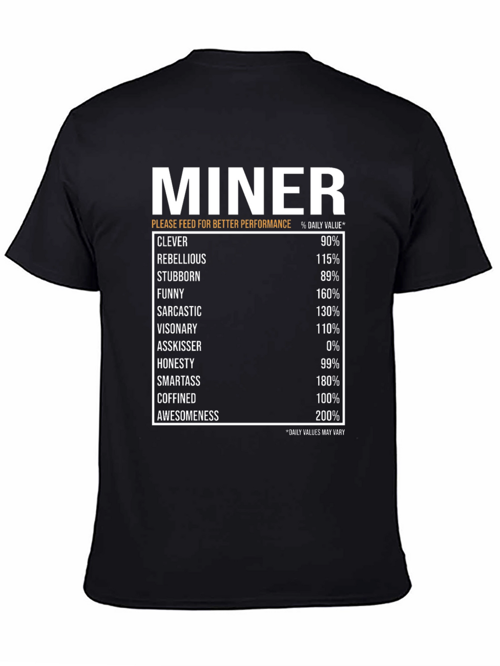 Miner Daily Value Black T-Shirt