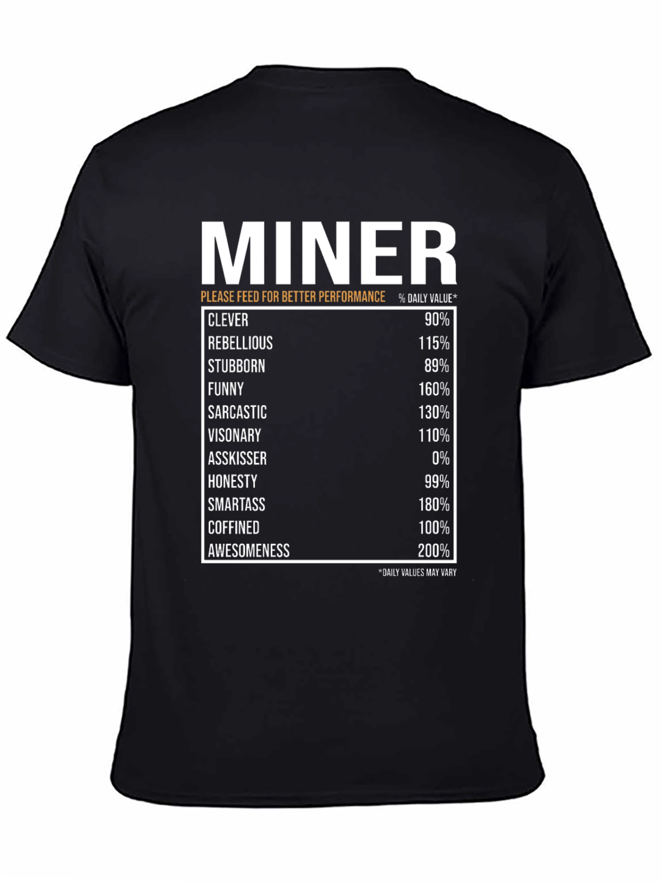 Miner Daily Value Black T-Shirt