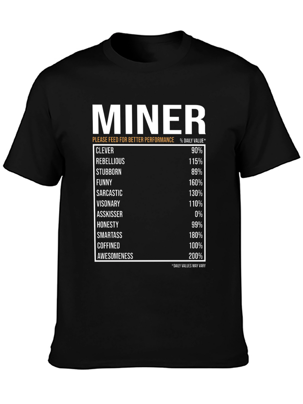 Miner Daily Value Black T-Shirt