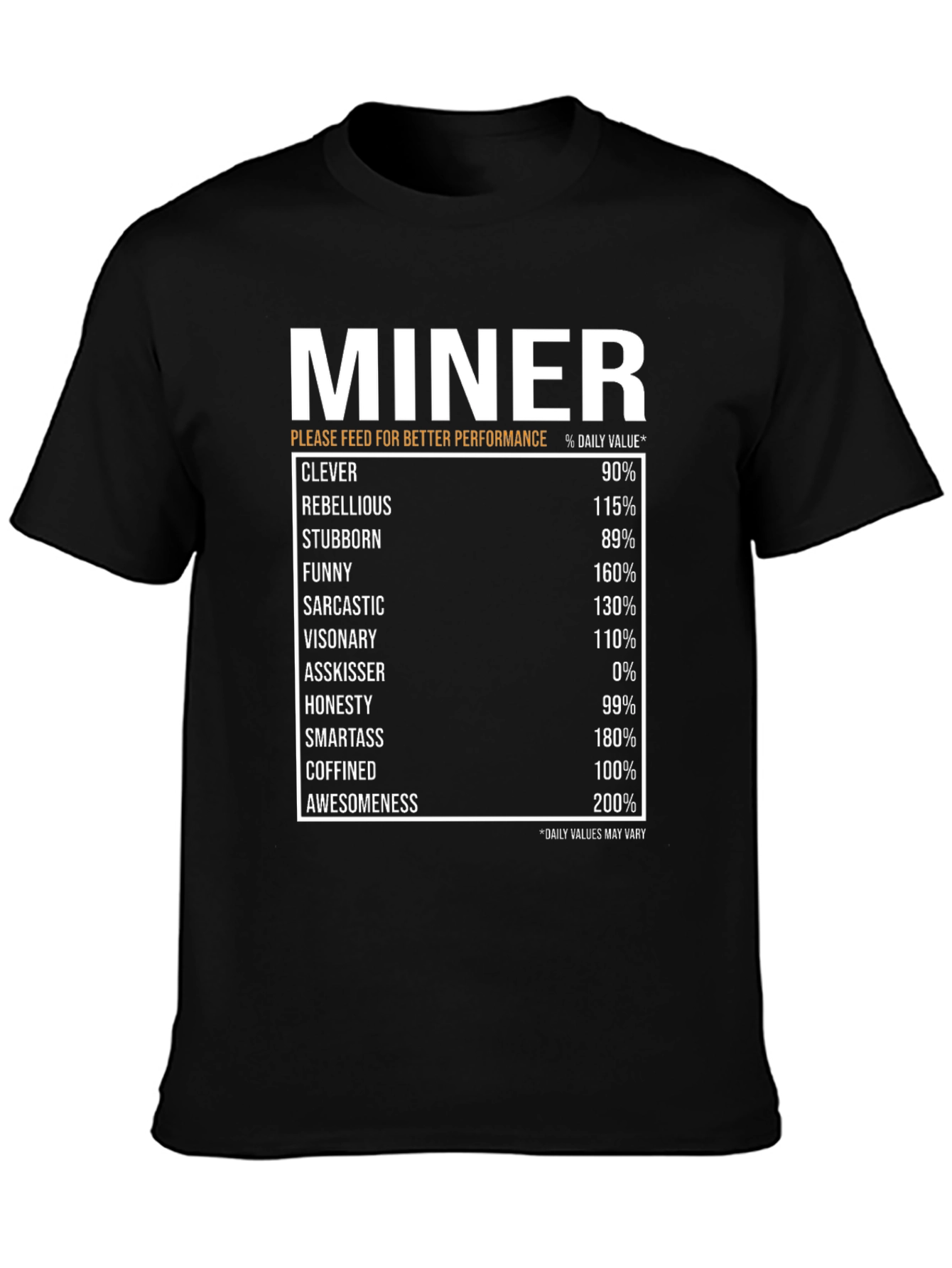 Miner Daily Value Black T-Shirt