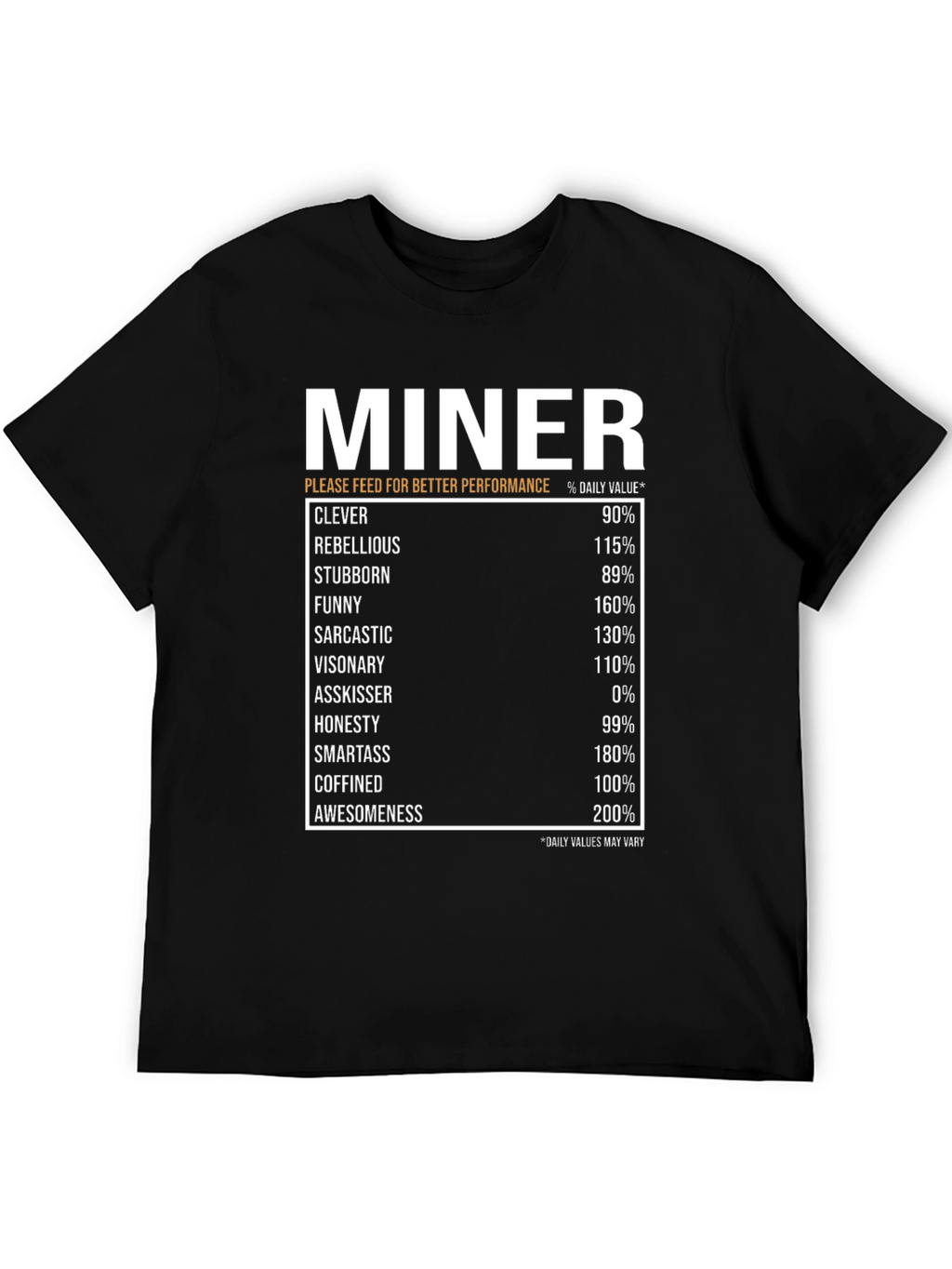 Miner Daily Value Black T-Shirt