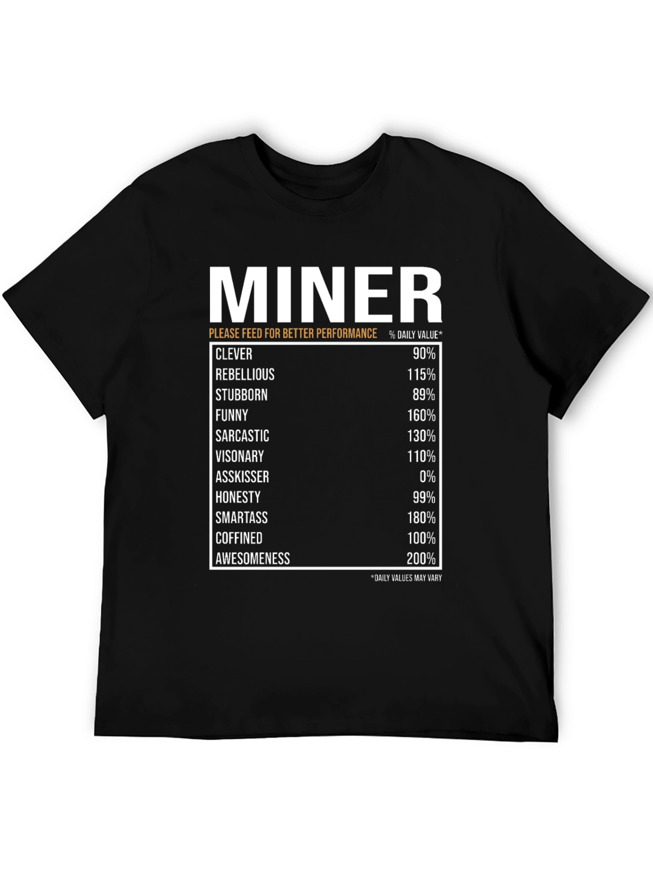 Miner Daily Value Black T-Shirt