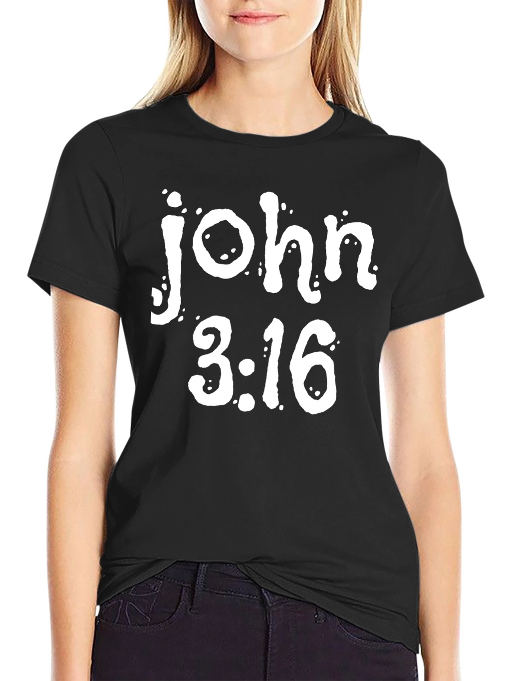 John 3:16 Graphic Tee - Black Cotton T-Shirt
