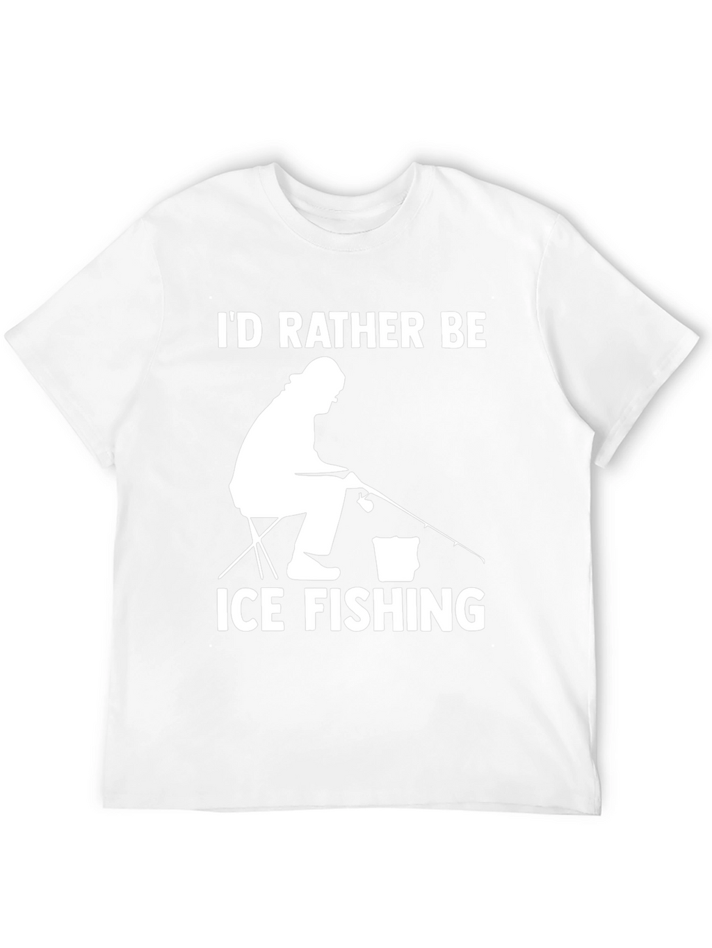 Ice Fishing Graphic Tee - Black Cotton T-Shirt