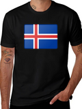 Iceland Flag Graphic Tee - Black