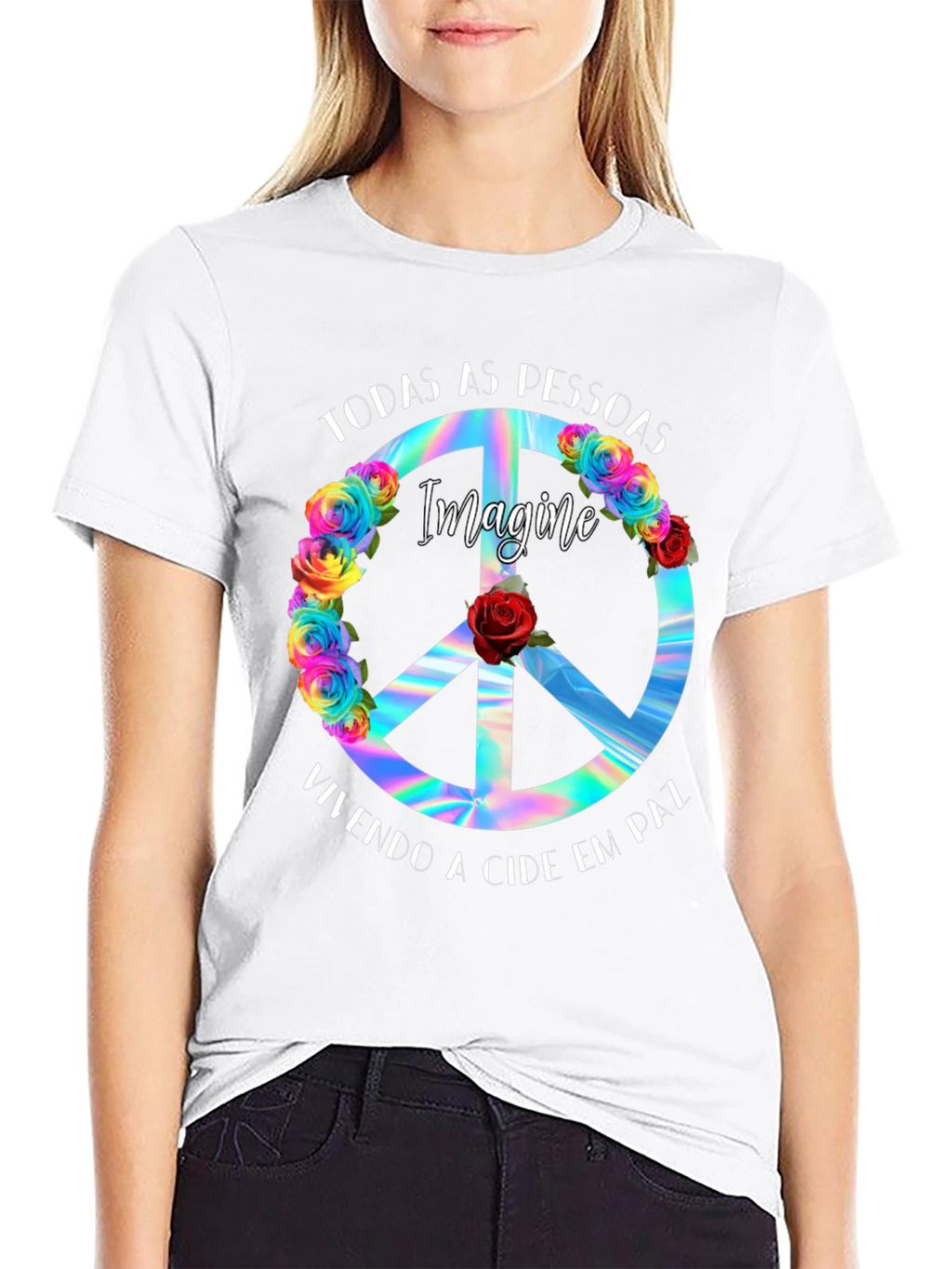 Imagine Peace Sign T-Shirt