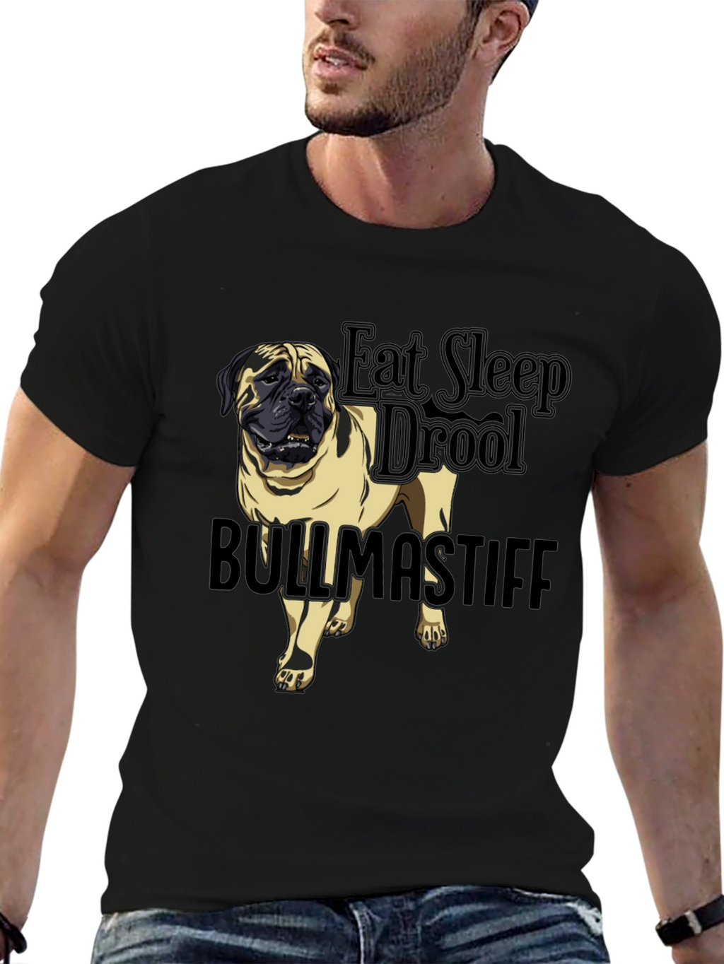 Bullmastiff Dog Breed Black T-Shirt - Eat Sleep Drool