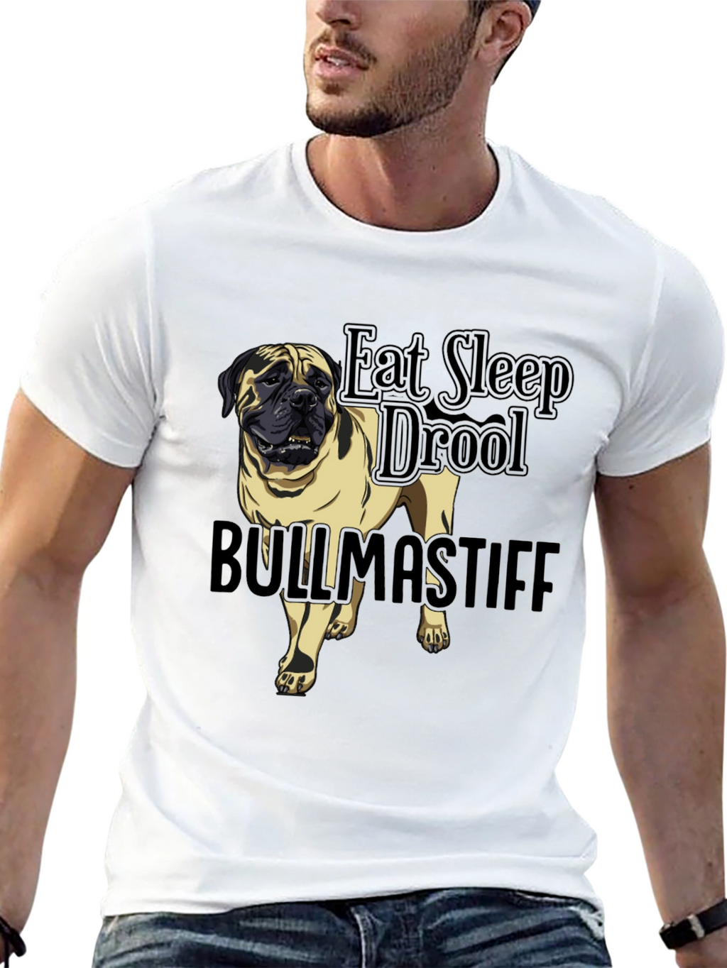 Bullmastiff Dog Breed Black T-Shirt - Eat Sleep Drool