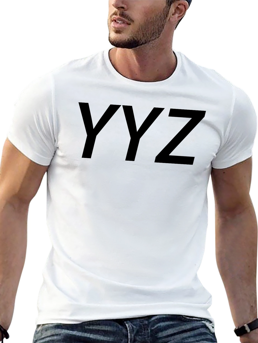 YYZ Black Graphic Tee - Stylish Cotton Blend Shirt