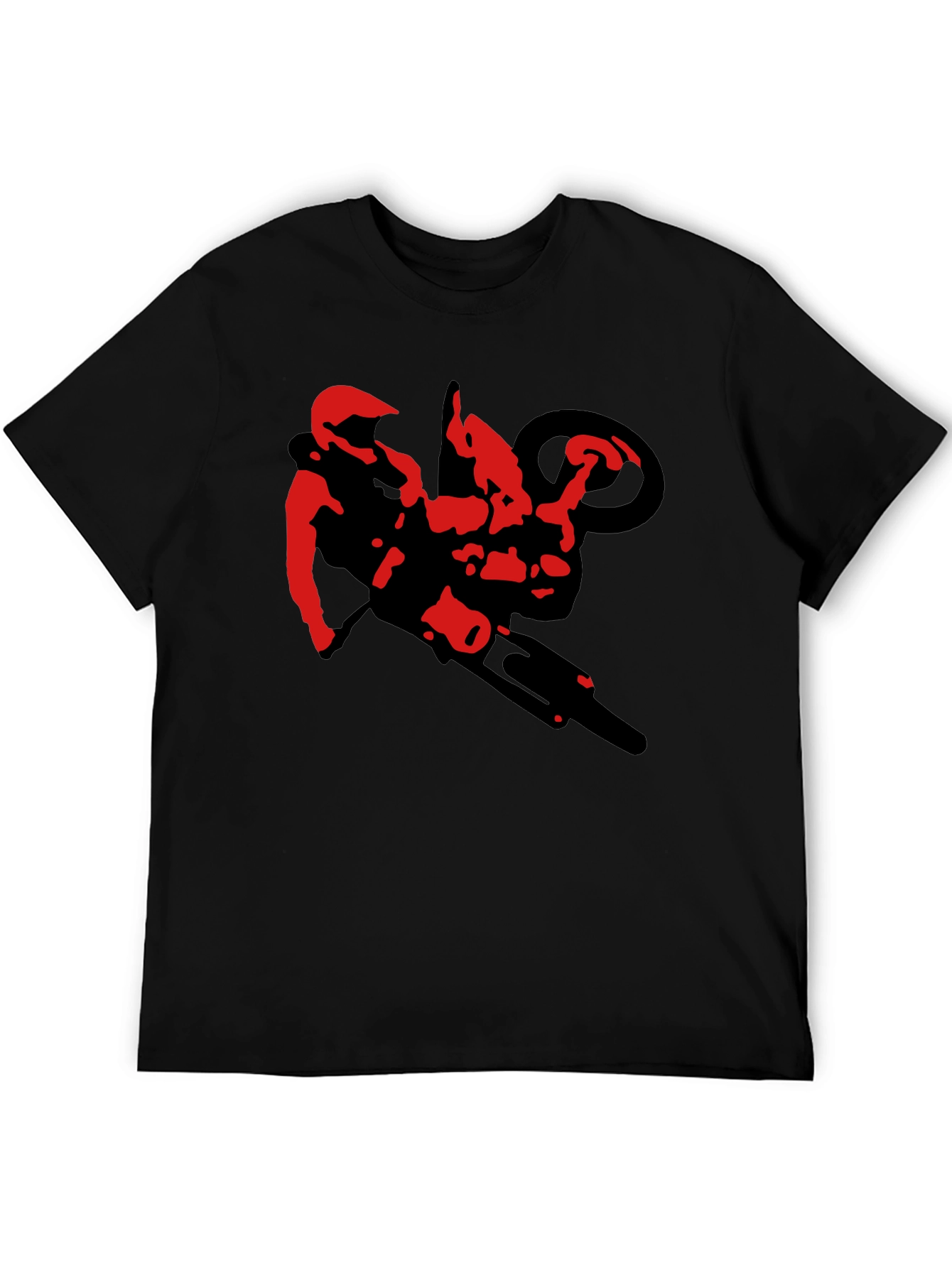 Black Motorcycle Stunt Rider Graphic Tee
