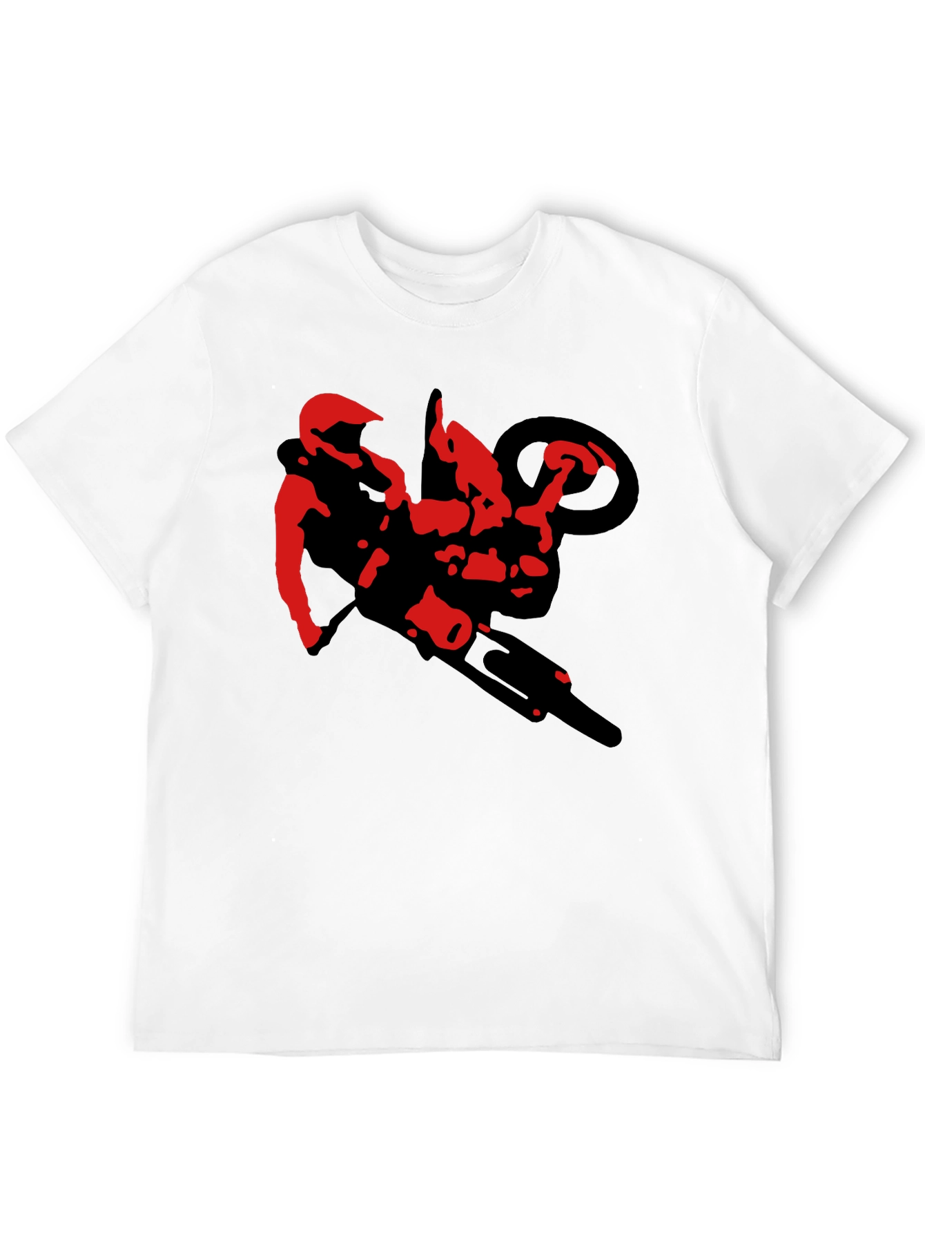 Black Motorcycle Stunt Rider Graphic Tee