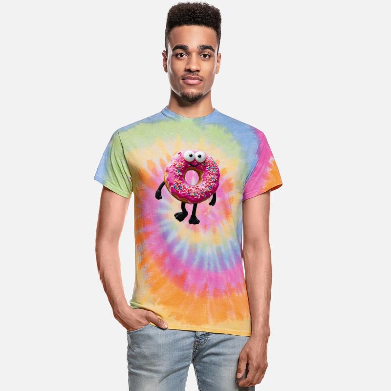 Cheerful Animated Doughnut with Pink Frosting