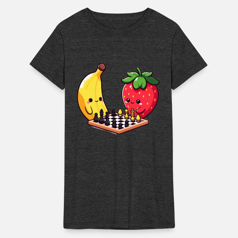 Chess banana and strawberry checkerboard