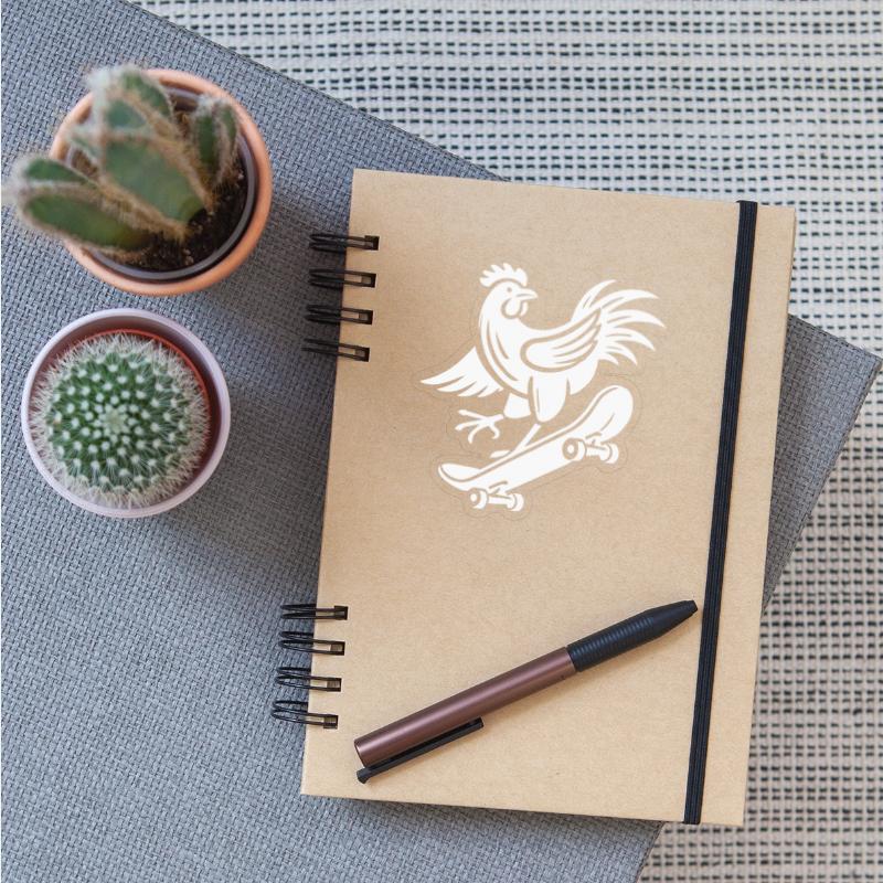Chicken rooster hen skater silhouette minimalist
