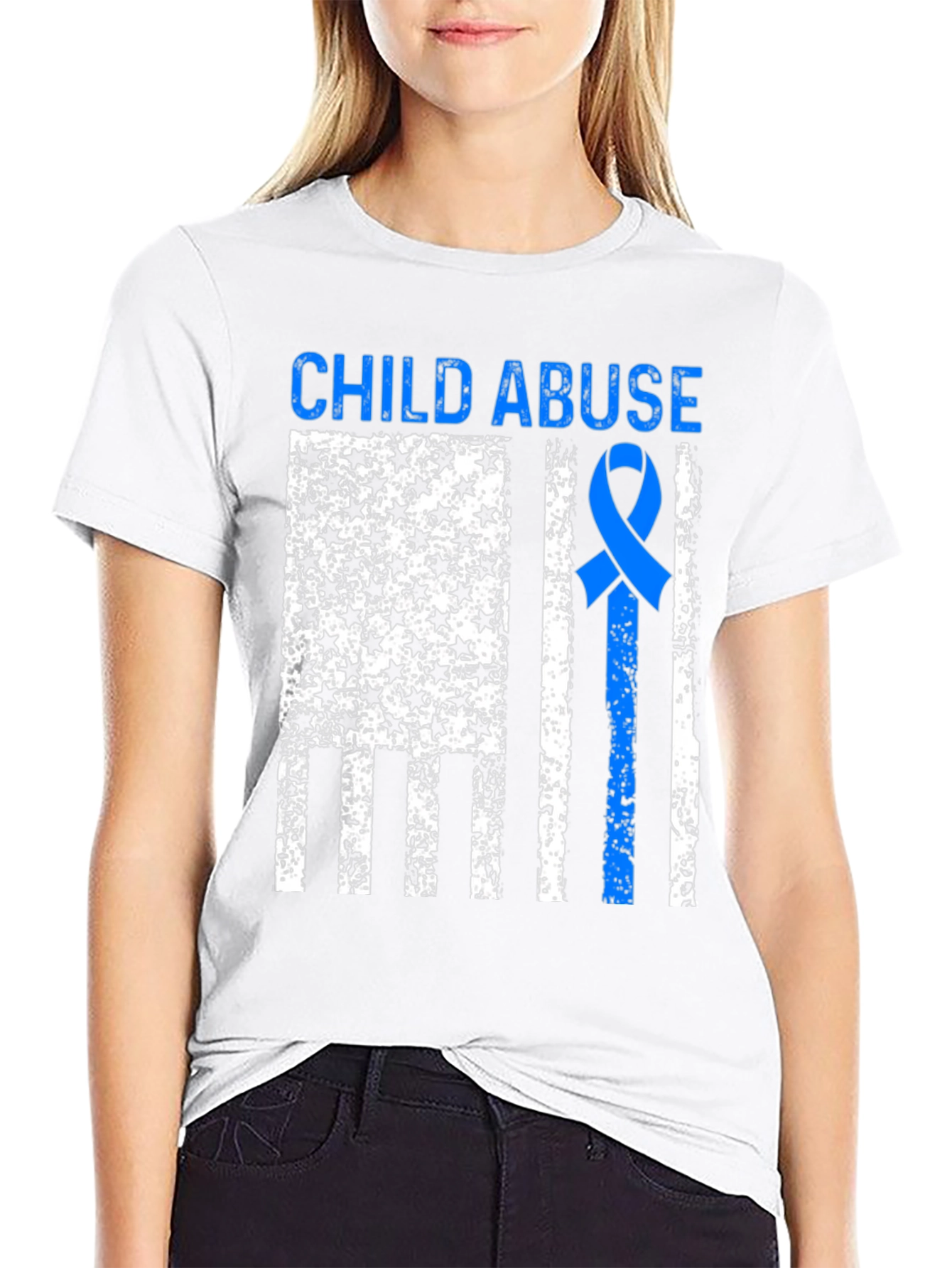 Child Abuse Awareness Ribbon Flag T-Shirt