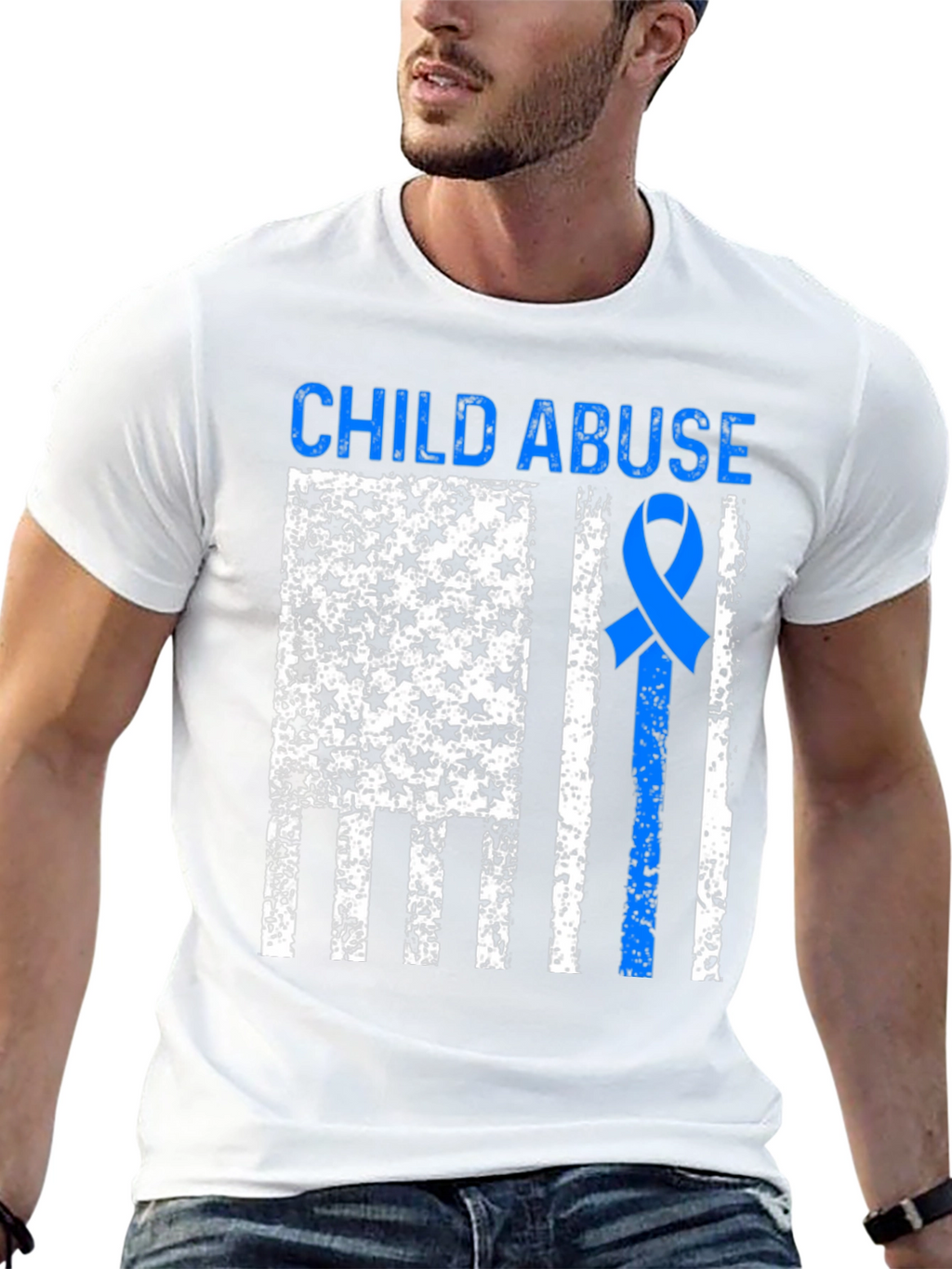 Child Abuse Awareness Ribbon Flag T-Shirt