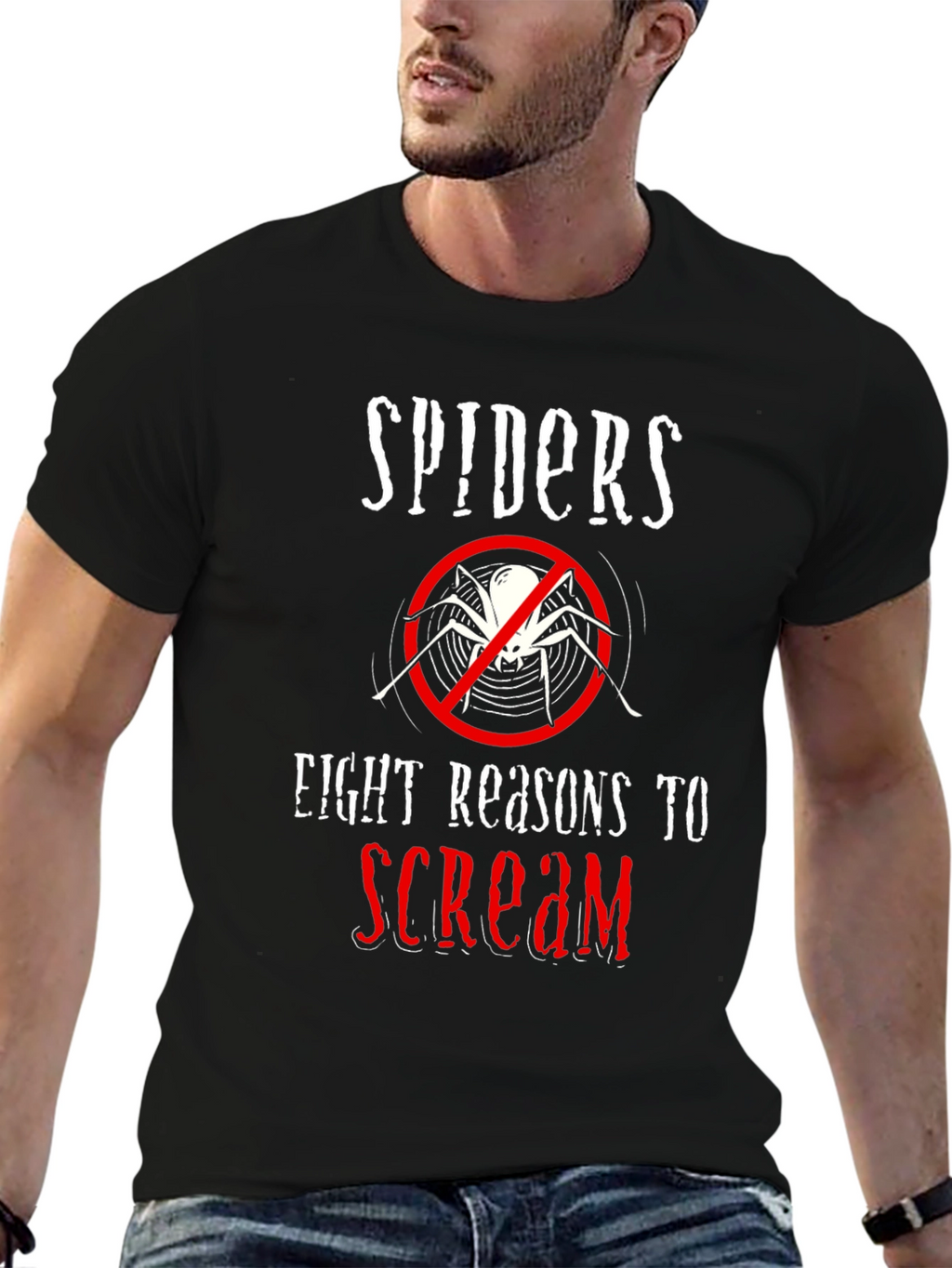 Spiders Eight Reasons to Scream Graphic Tee
