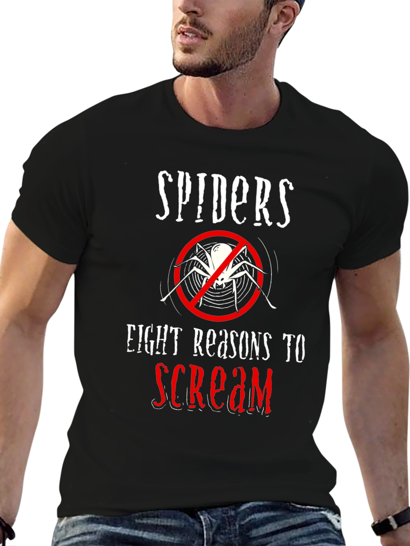 Spiders Eight Reasons to Scream Graphic Tee