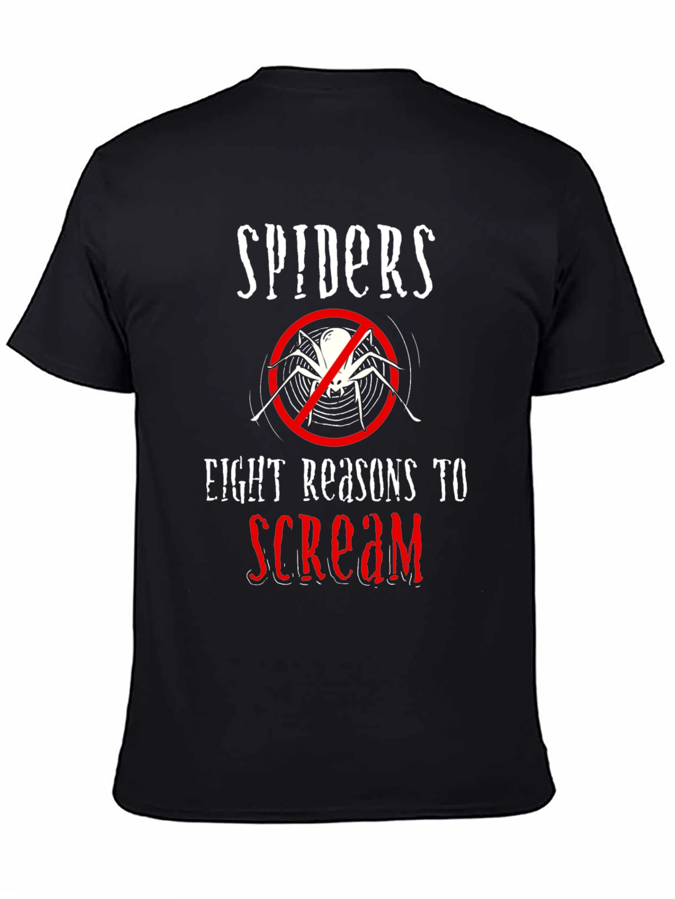 Spiders Eight Reasons to Scream Graphic Tee