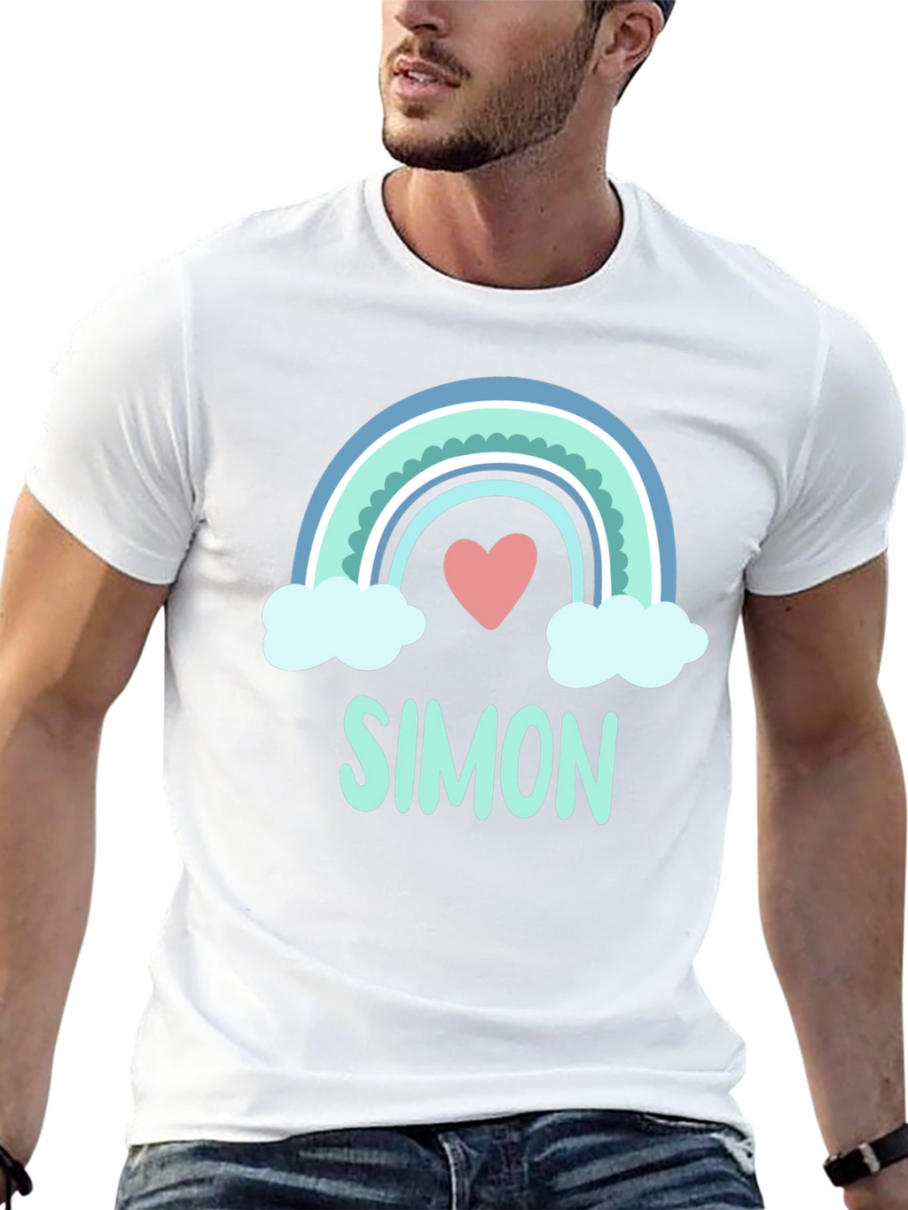 Simon Rainbow Heart Graphic Tee