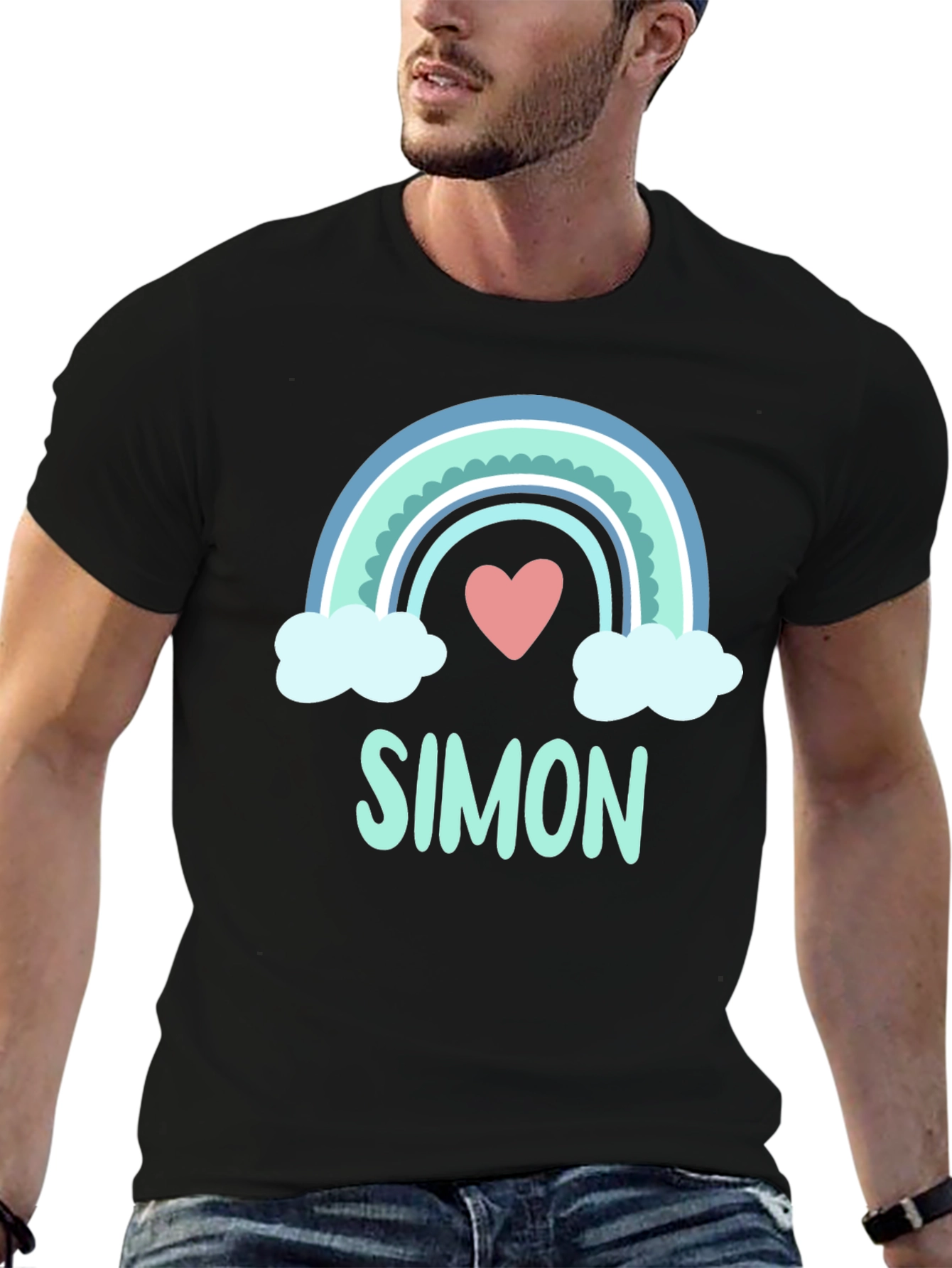 Simon Rainbow Heart Graphic Tee