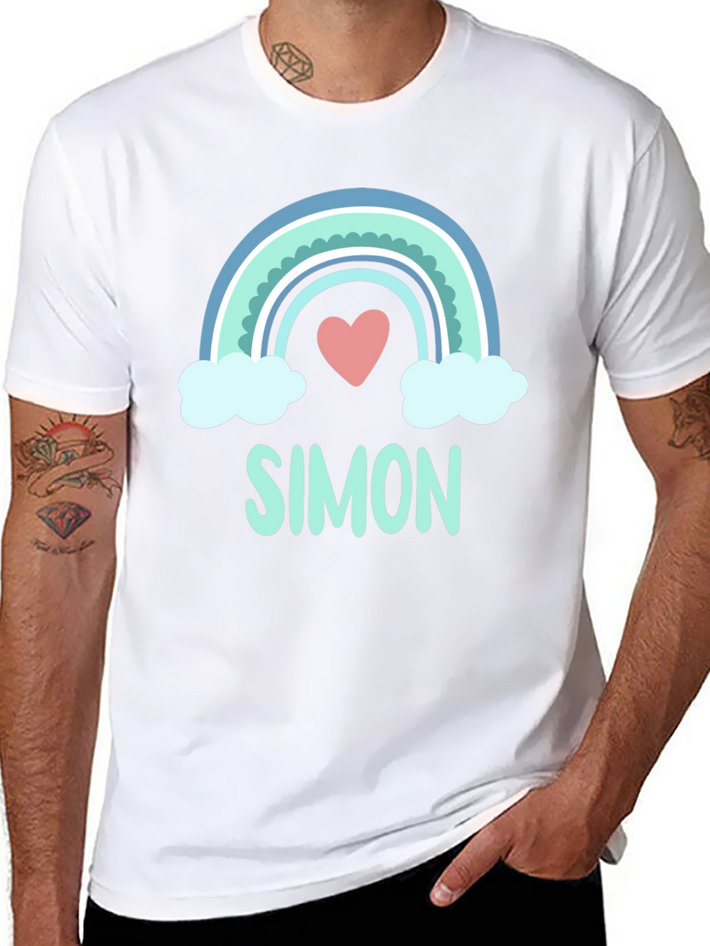 Simon Rainbow Heart Graphic Tee