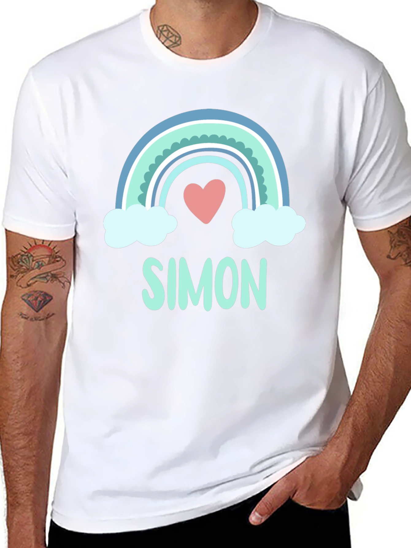 Simon Rainbow Heart Graphic Tee