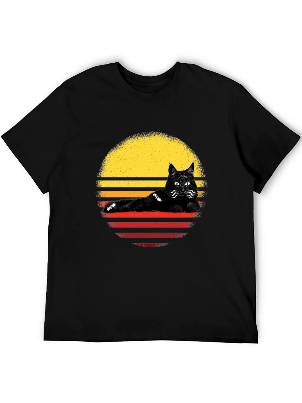 Retro Cat Sunset T-Shirt