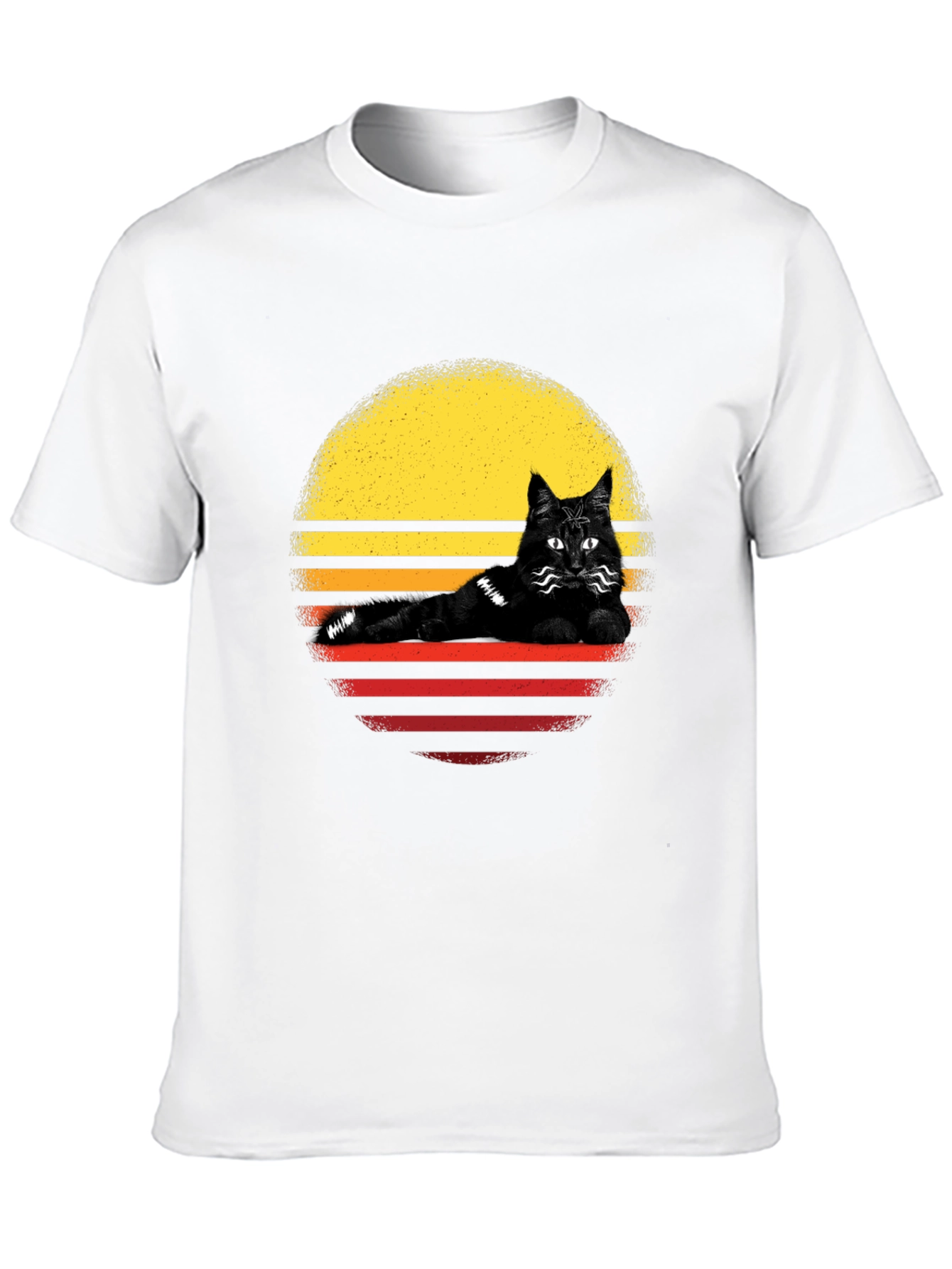 Retro Cat Sunset T-Shirt