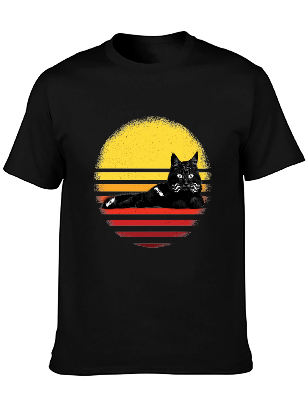 Retro Cat Sunset T-Shirt