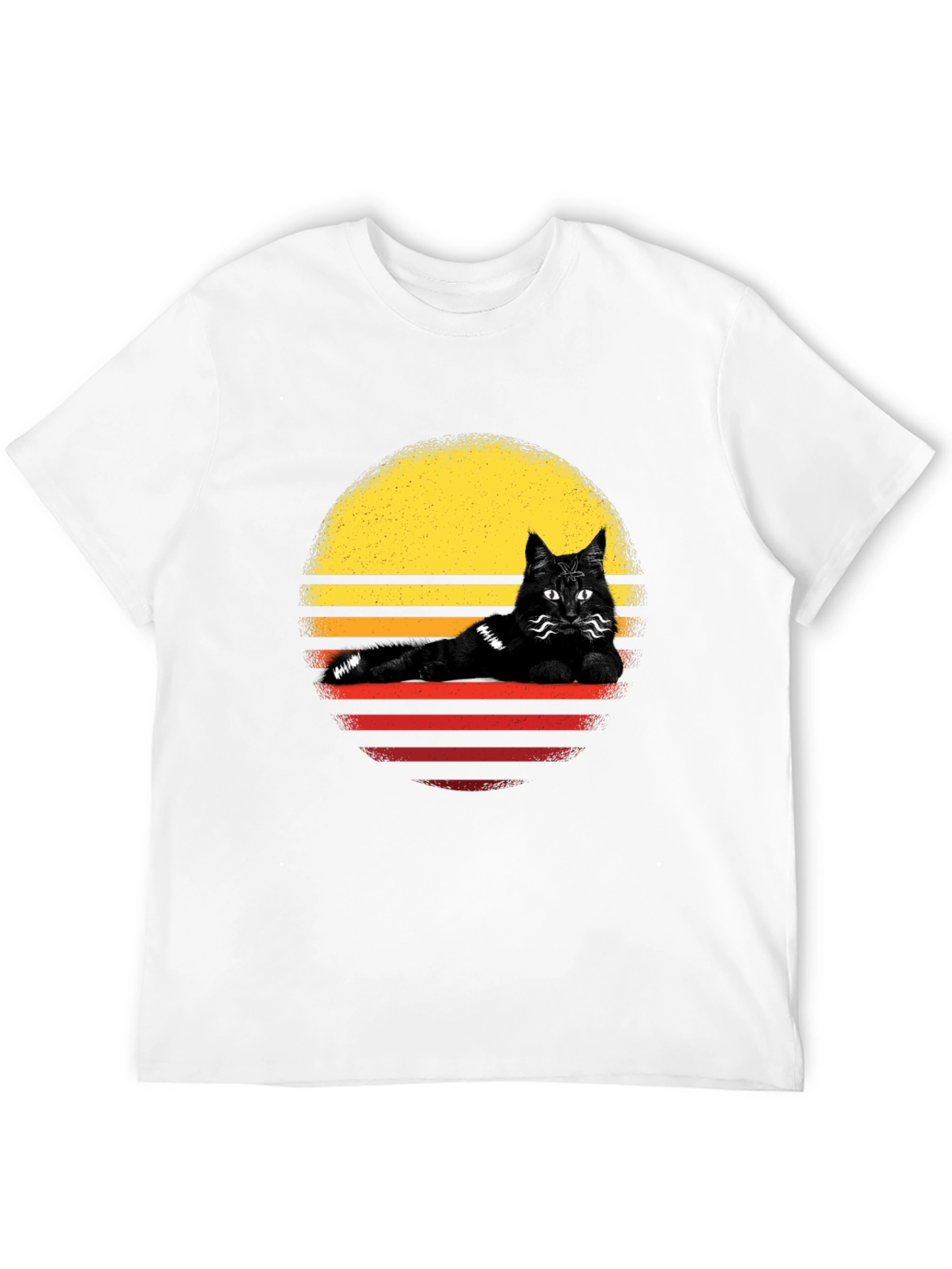 Retro Cat Sunset T-Shirt