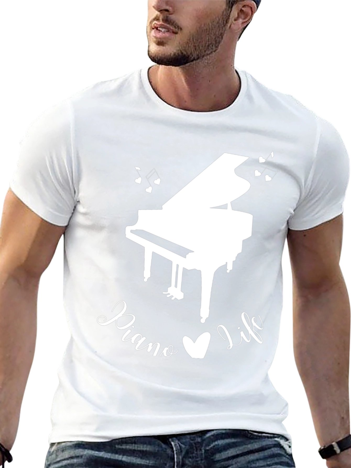 Piano Life Graphic T-Shirt - Black