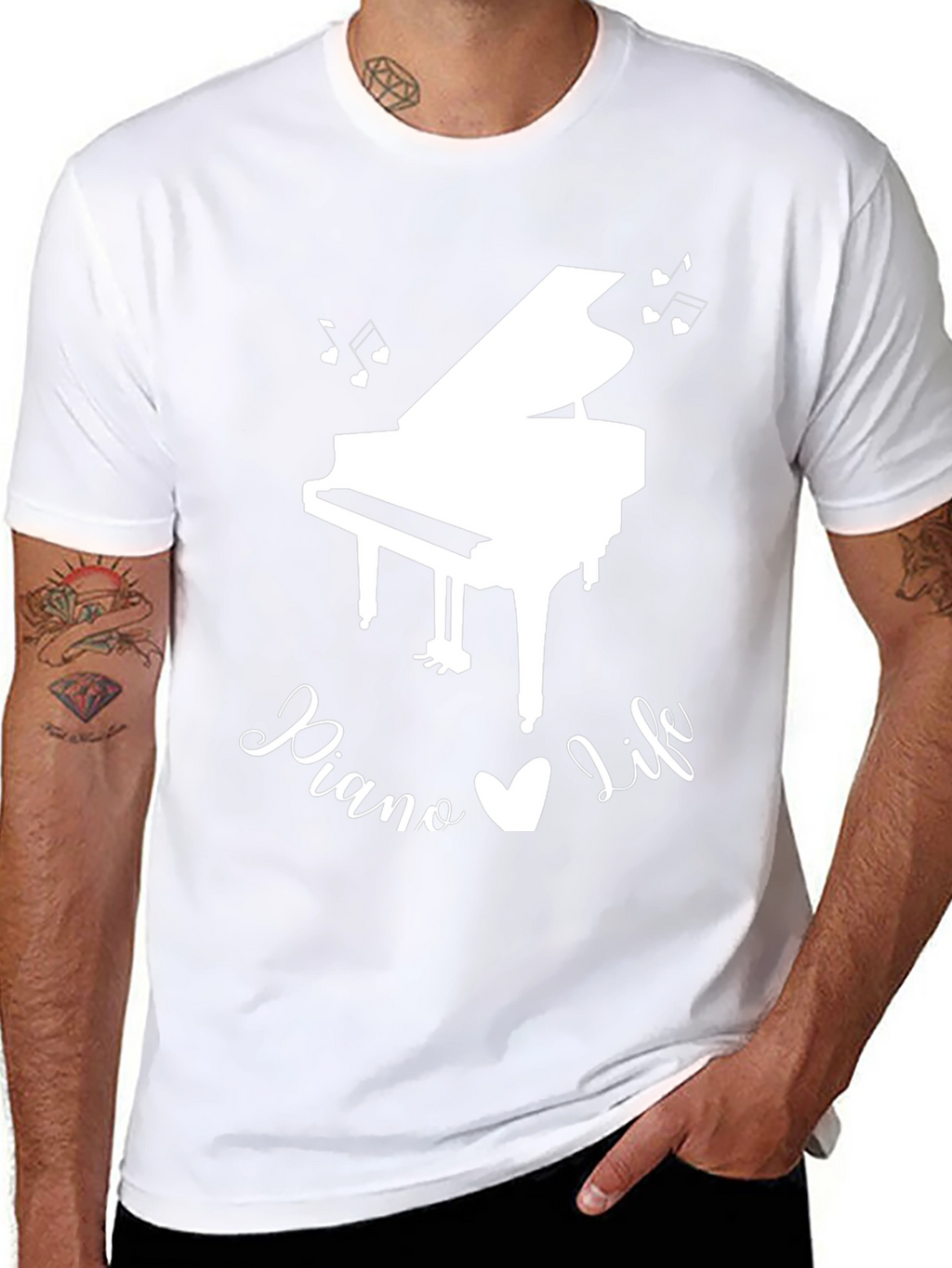Piano Life Graphic T-Shirt - Black