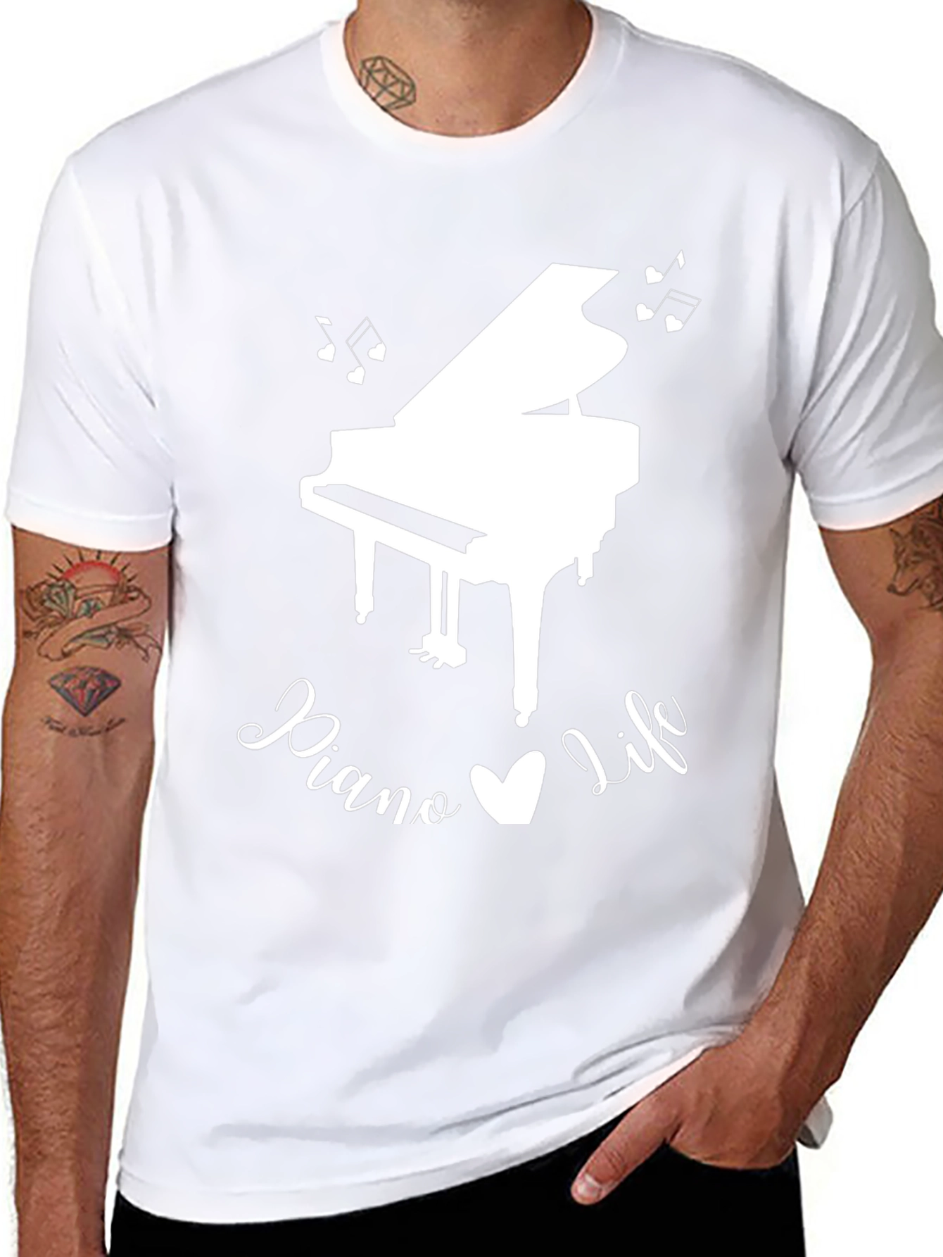 Piano Life Graphic T-Shirt - Black
