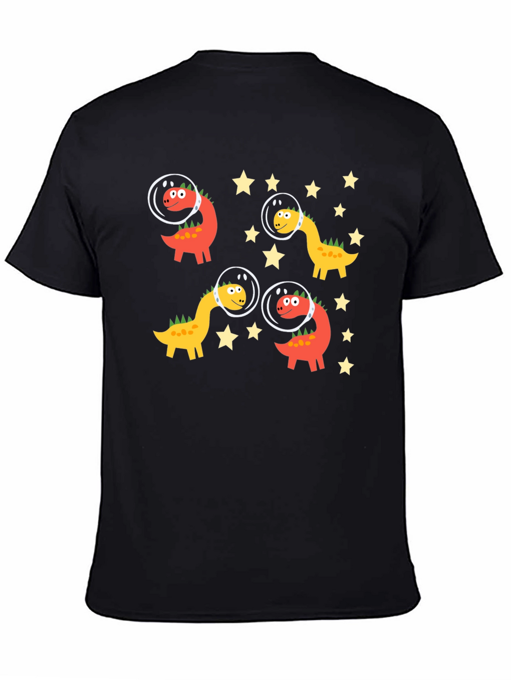 Dino Astronauts Black Graphic Tee