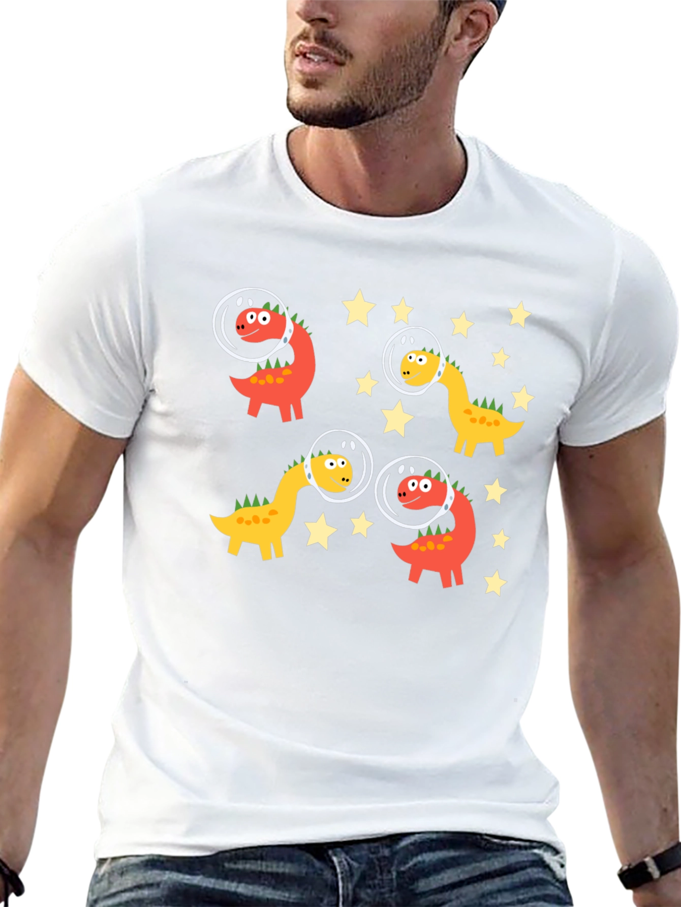 Dino Astronauts Black Graphic Tee