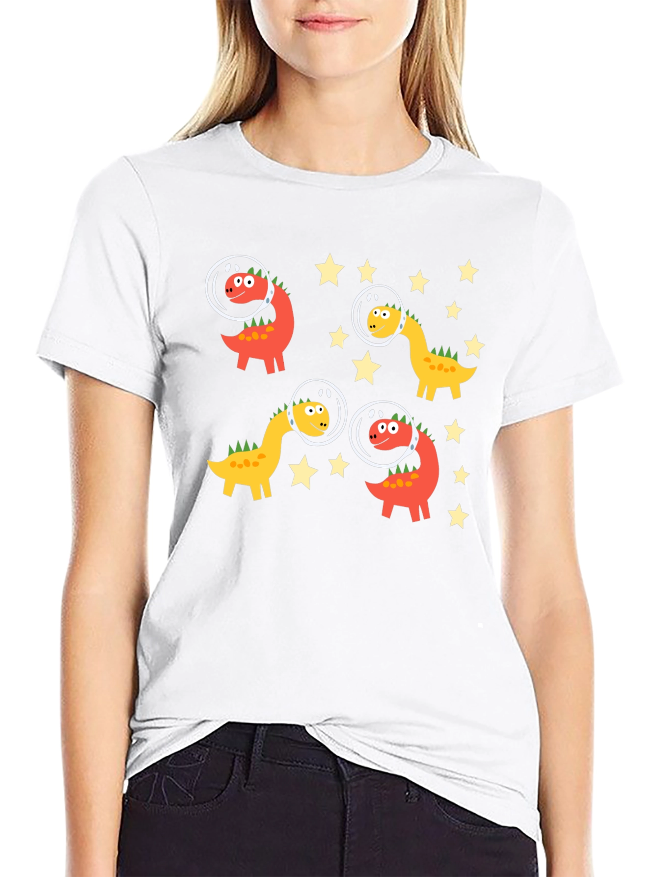 Dino Astronauts Black Graphic Tee