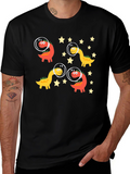 Dino Astronauts Black Graphic Tee