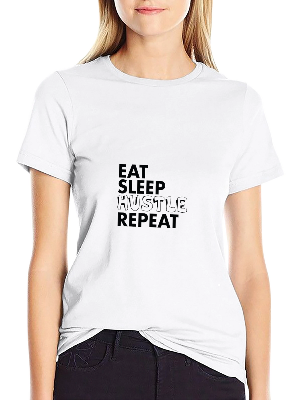Eat Sleep Hustle Repeat Black Tee