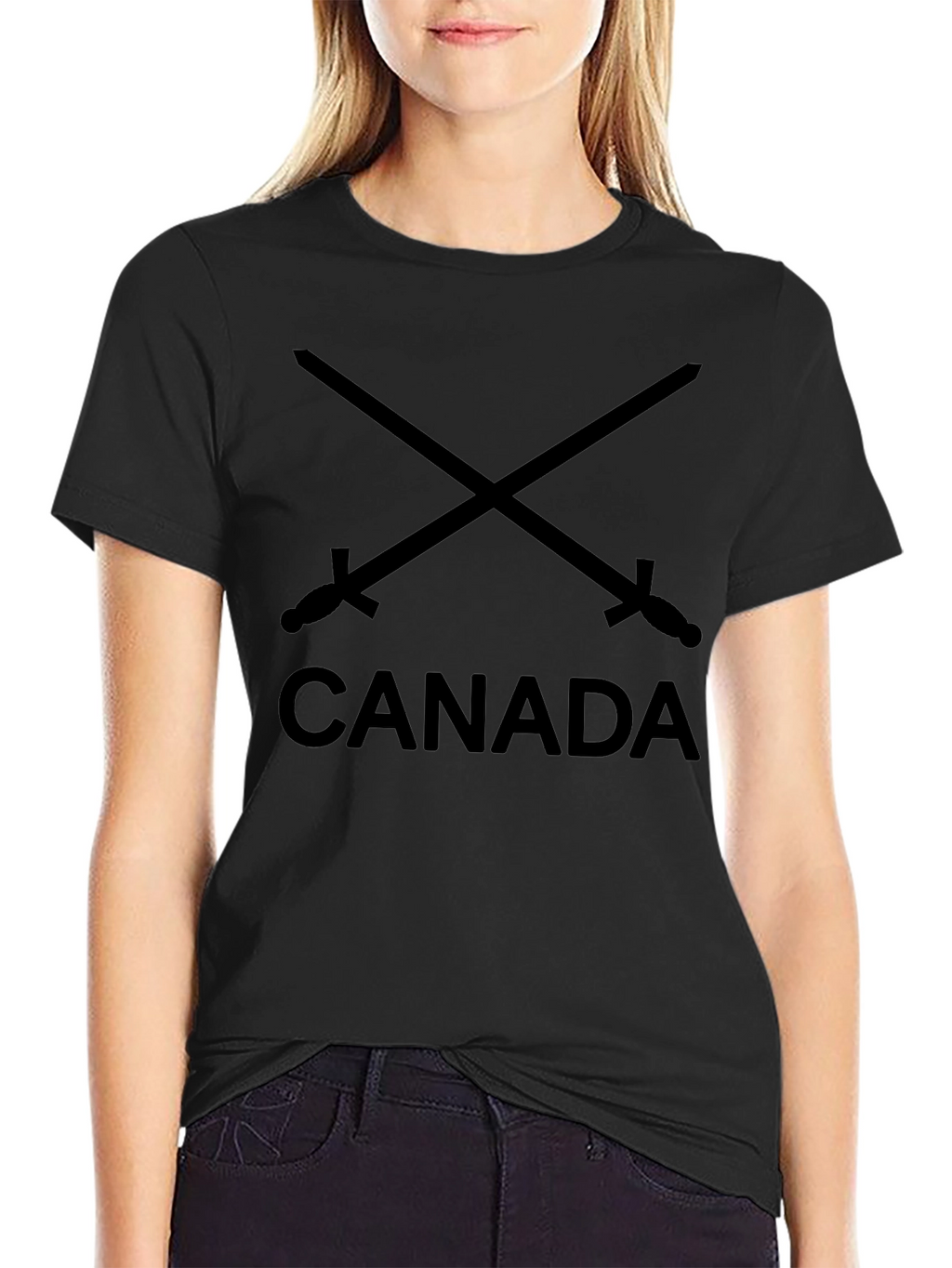 Canada Swords Graphic T-Shirt - Black