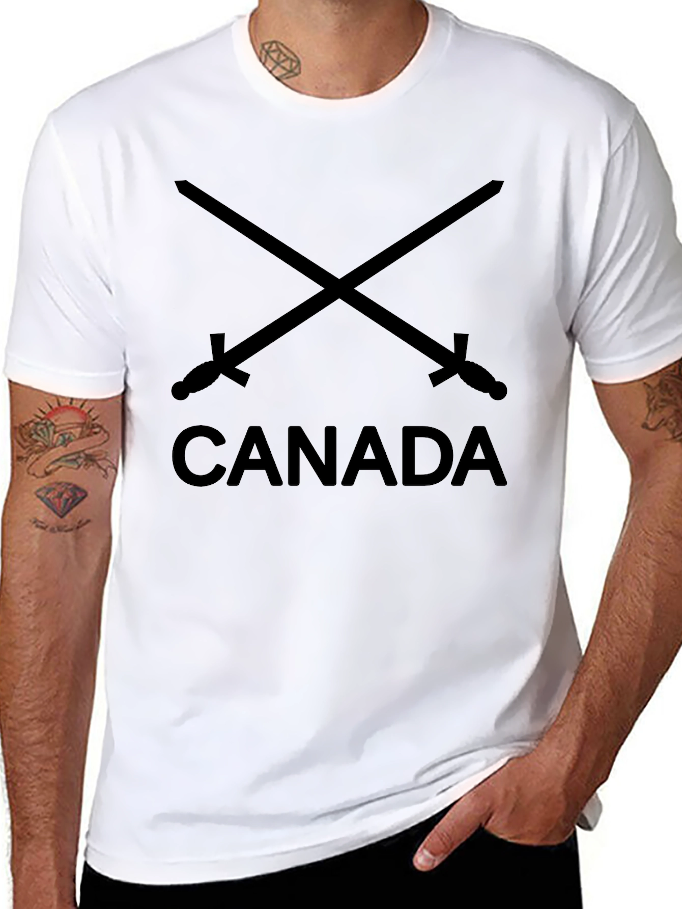 Canada Swords Graphic T-Shirt - Black