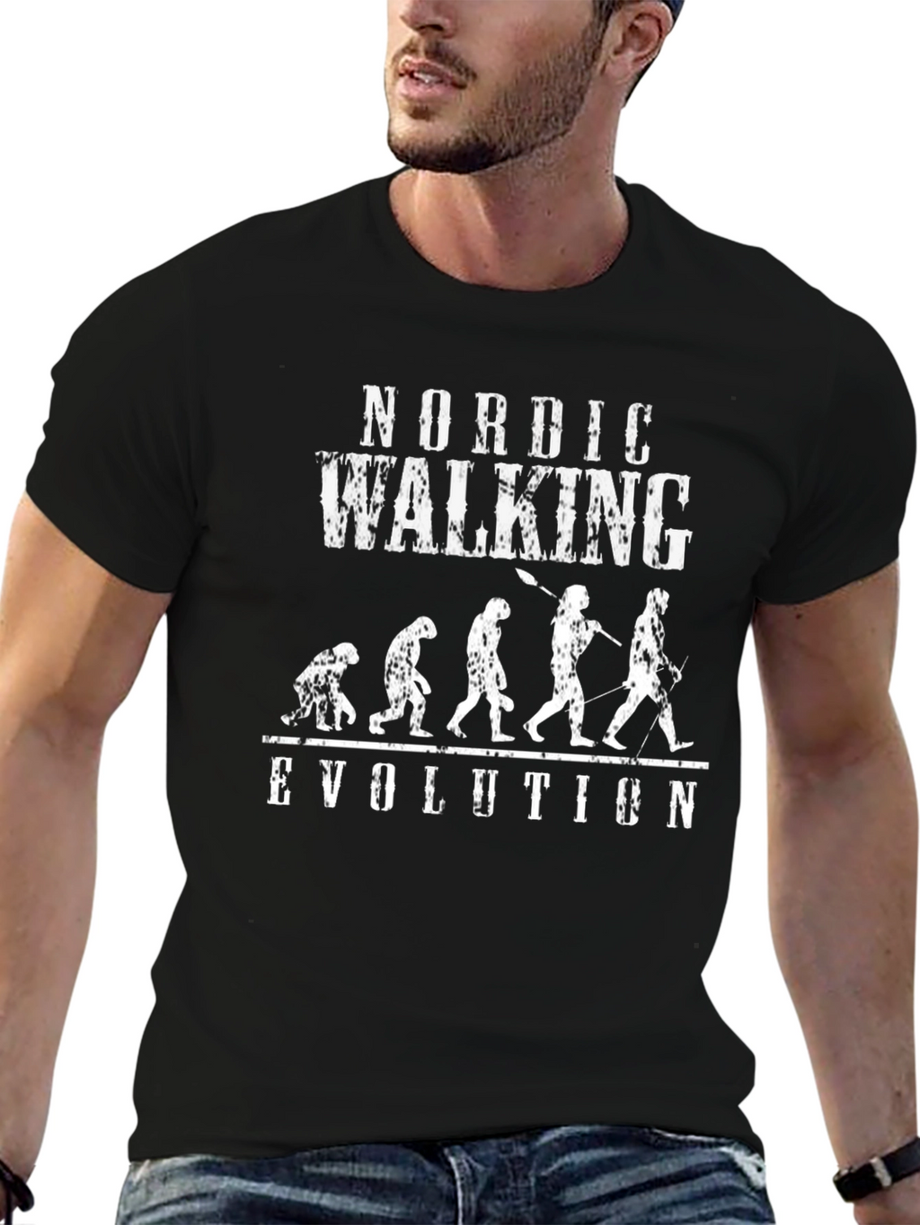 Nordic Walking Evolution T-Shirt -  Funny Walker Tee