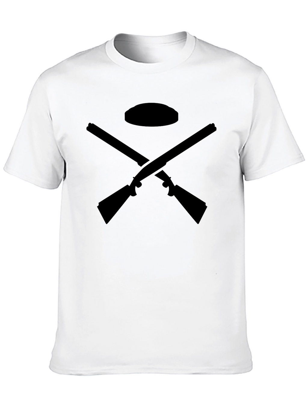 Black T-Shirt with Crossed Rifles Design