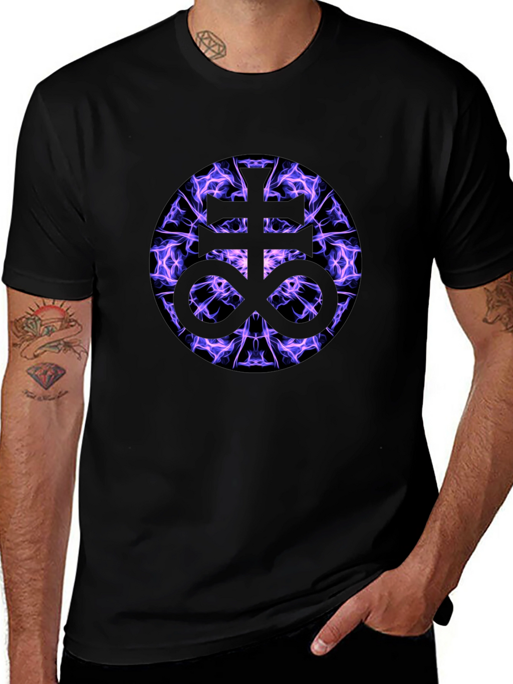 Leviathan Cross T-Shirt - Gothic Symbol Tee