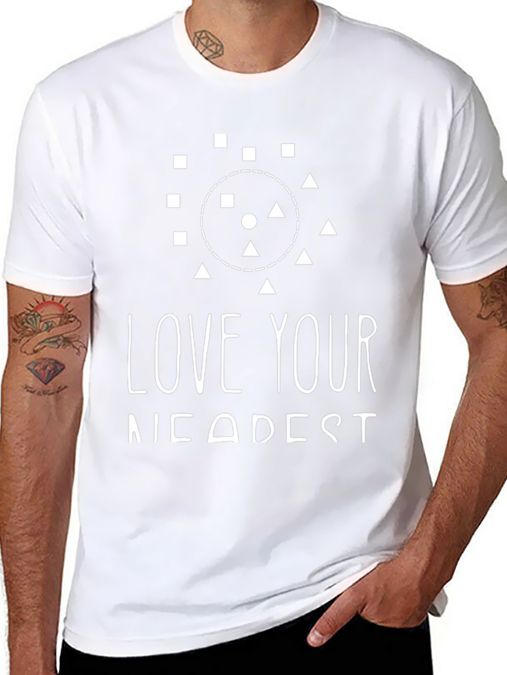Love Your Nearest Black Graphic Tee