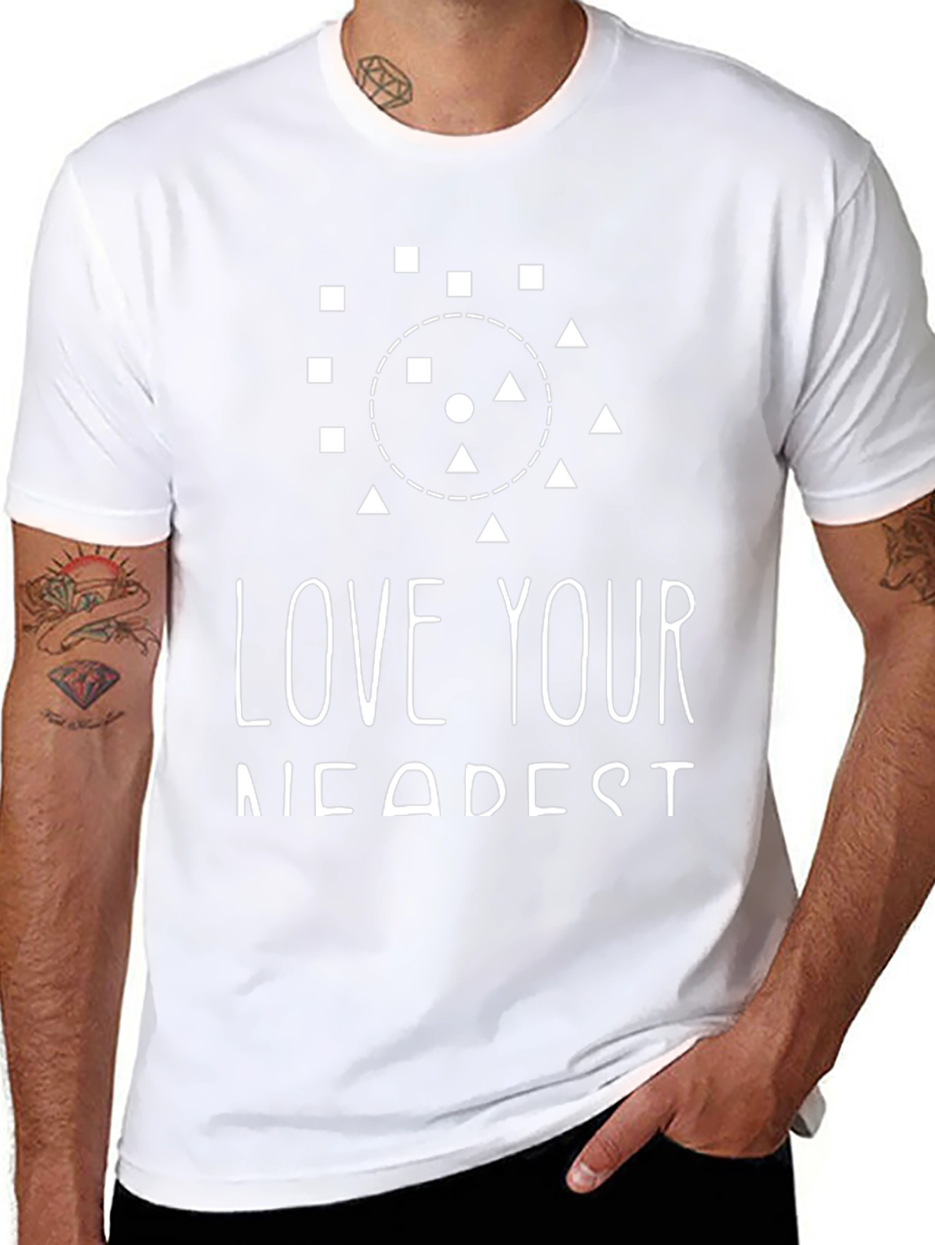 Love Your Nearest Black Graphic Tee