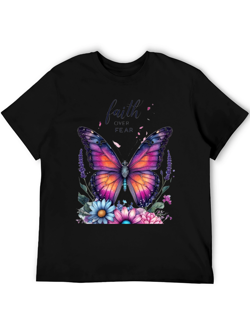 Faith Over Fear Butterfly Graphic T-Shirt